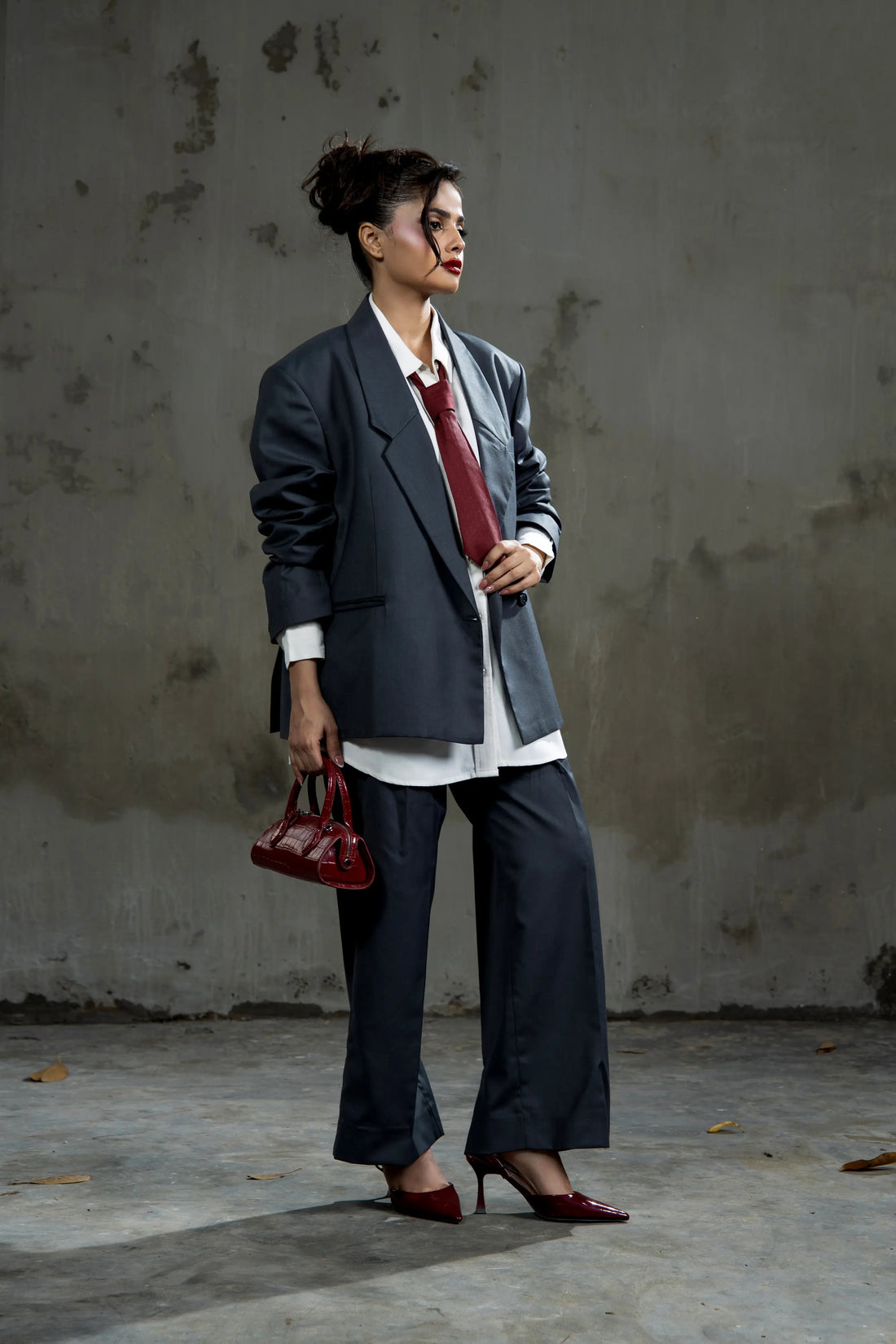 Boss Babe Oversized Blazer Grey