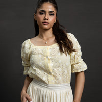 Dahlia Top Butter yellow