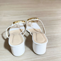 Nina Block Heel White