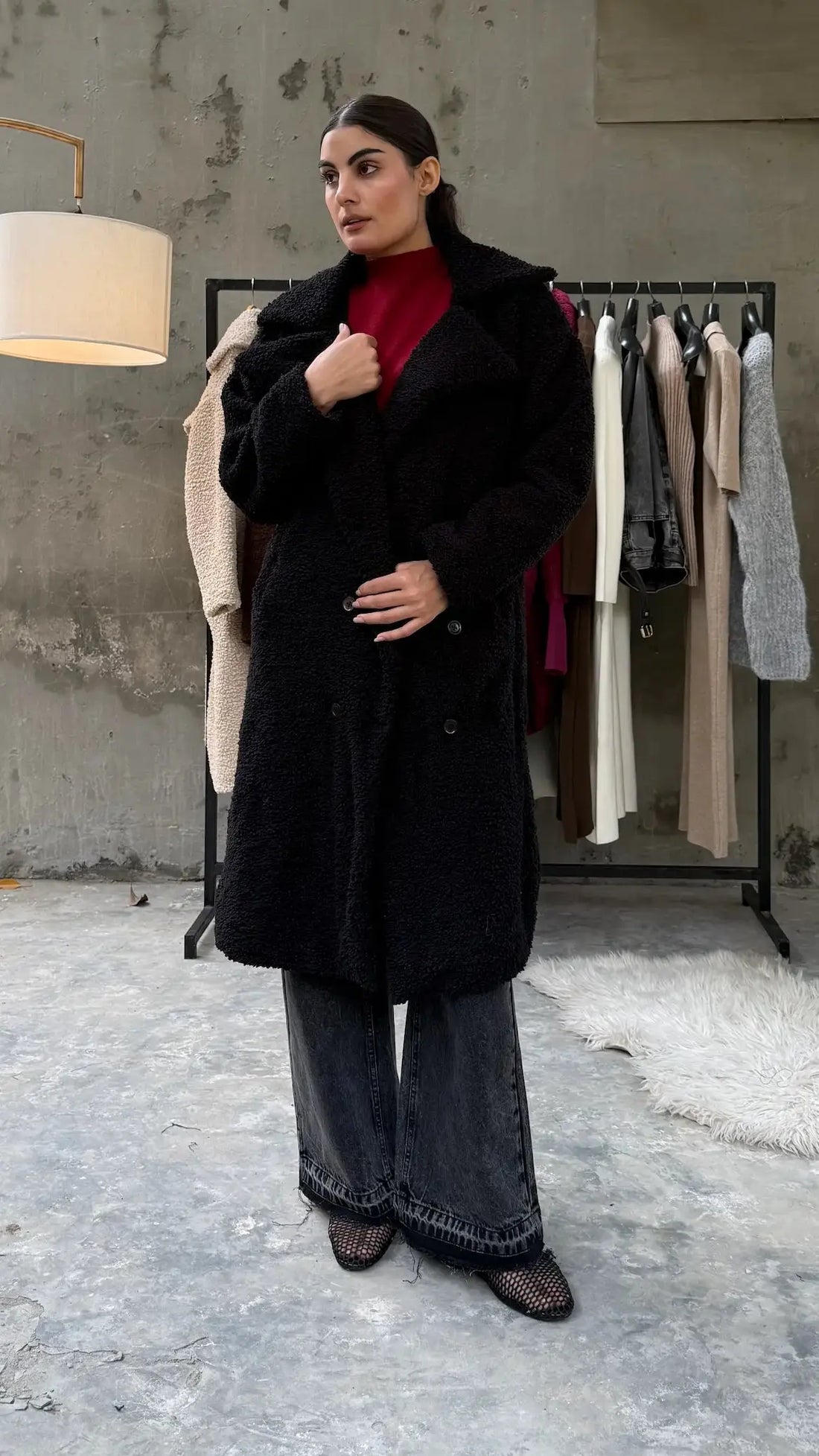 Vienna Teddy Coat Black