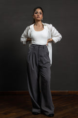 Rihana neo  button shirt white
