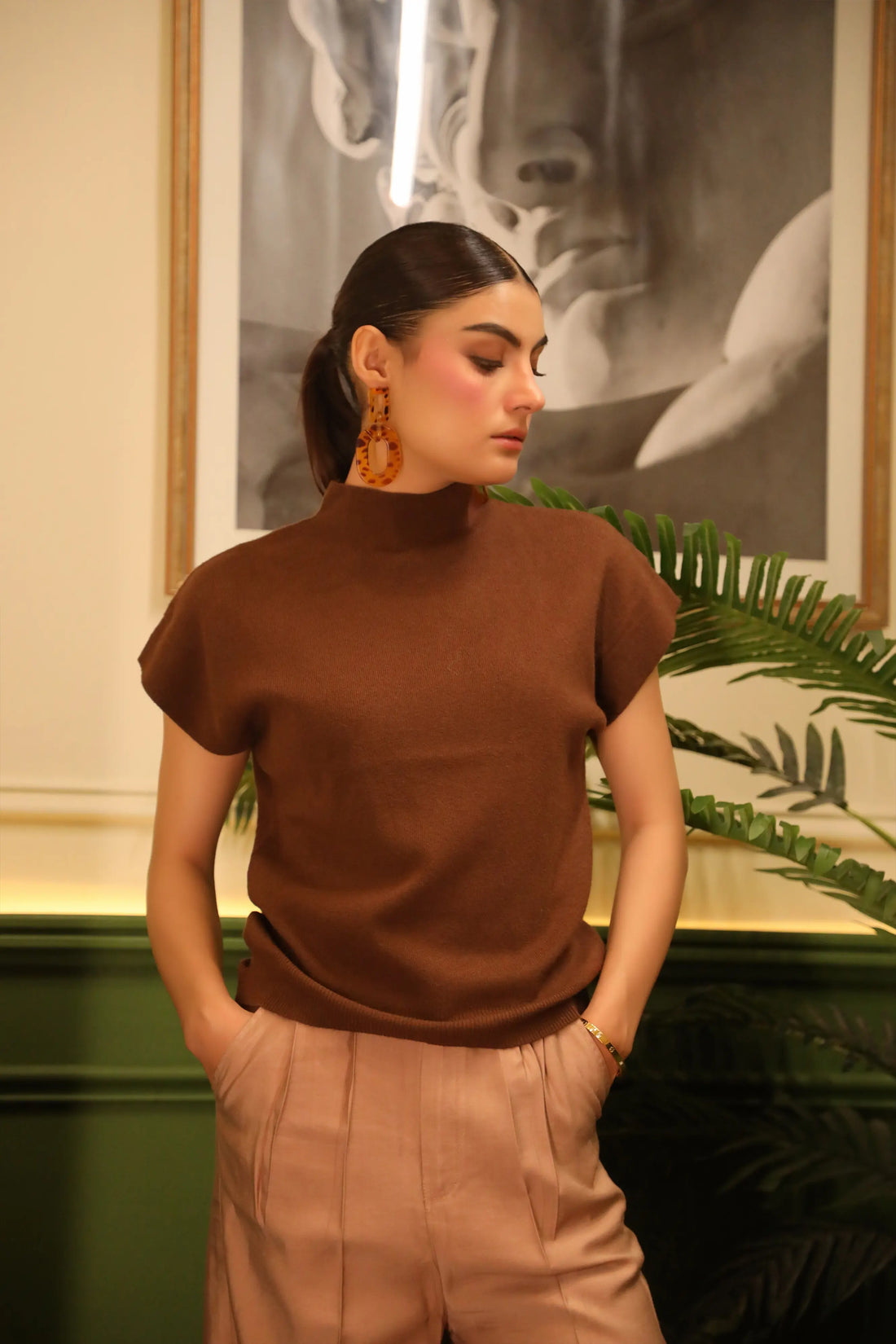 Willow Sweater Top Brown