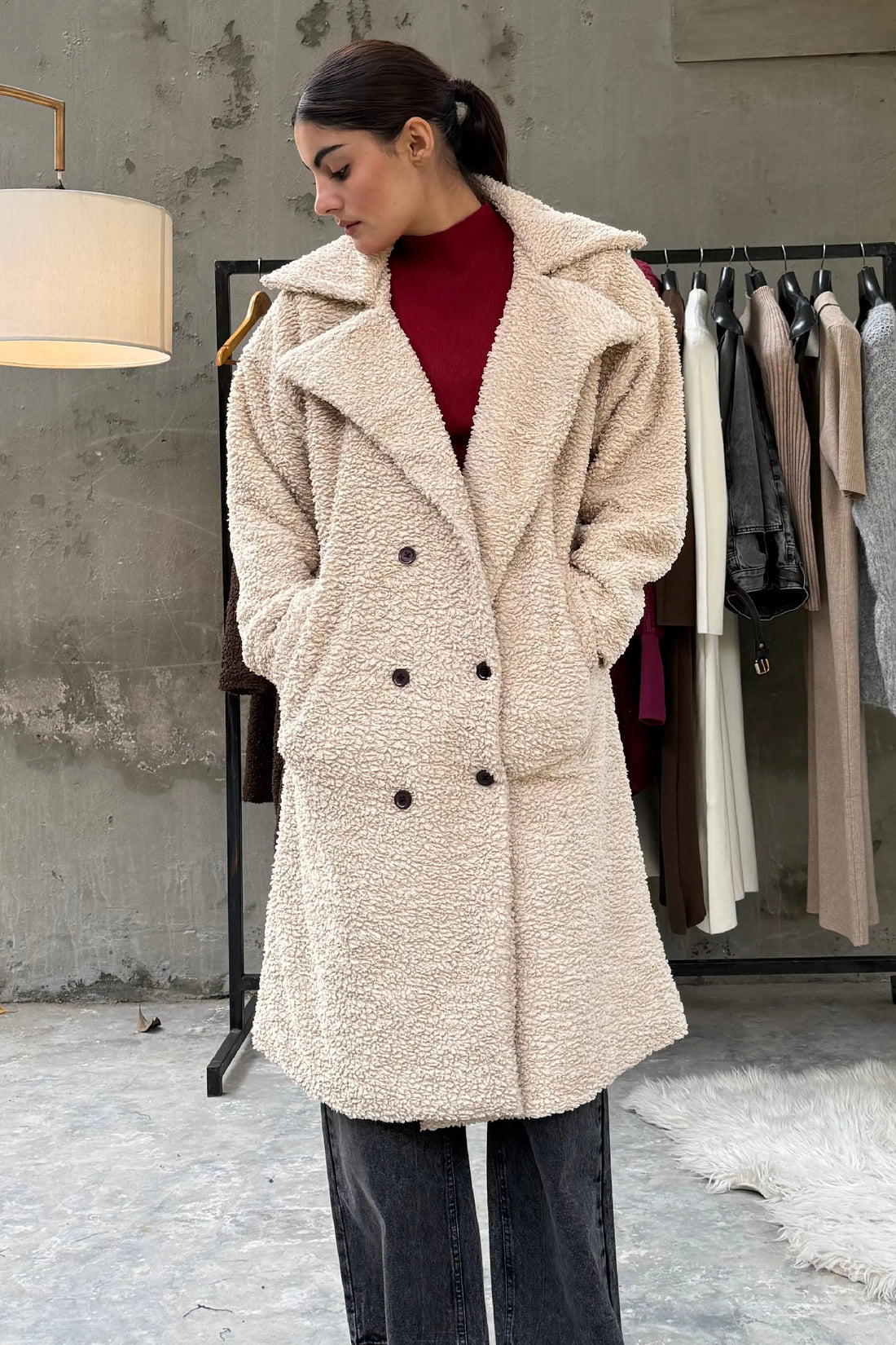 Vienna Teddy Coat Beige
