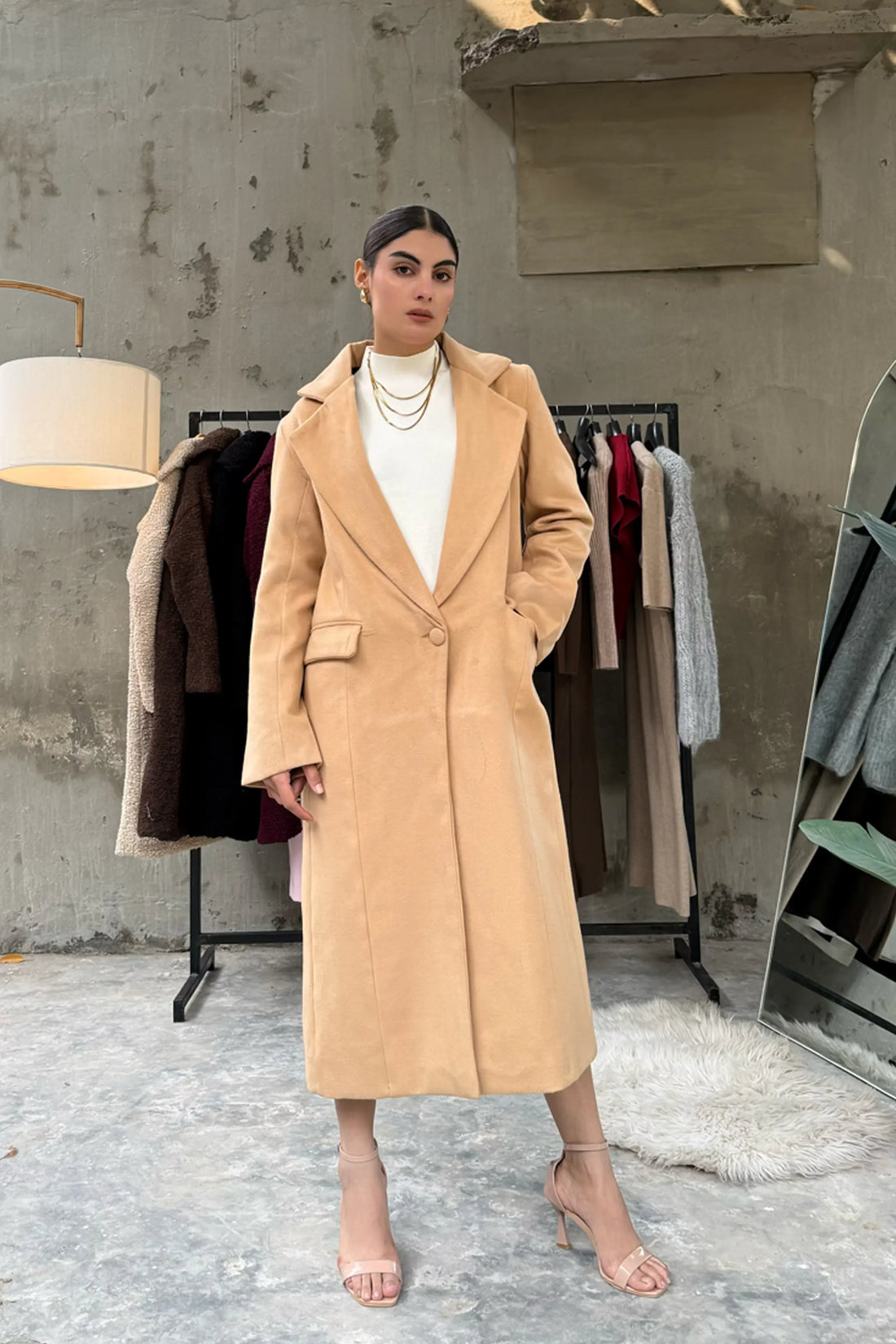 Levante Long Coat Camel