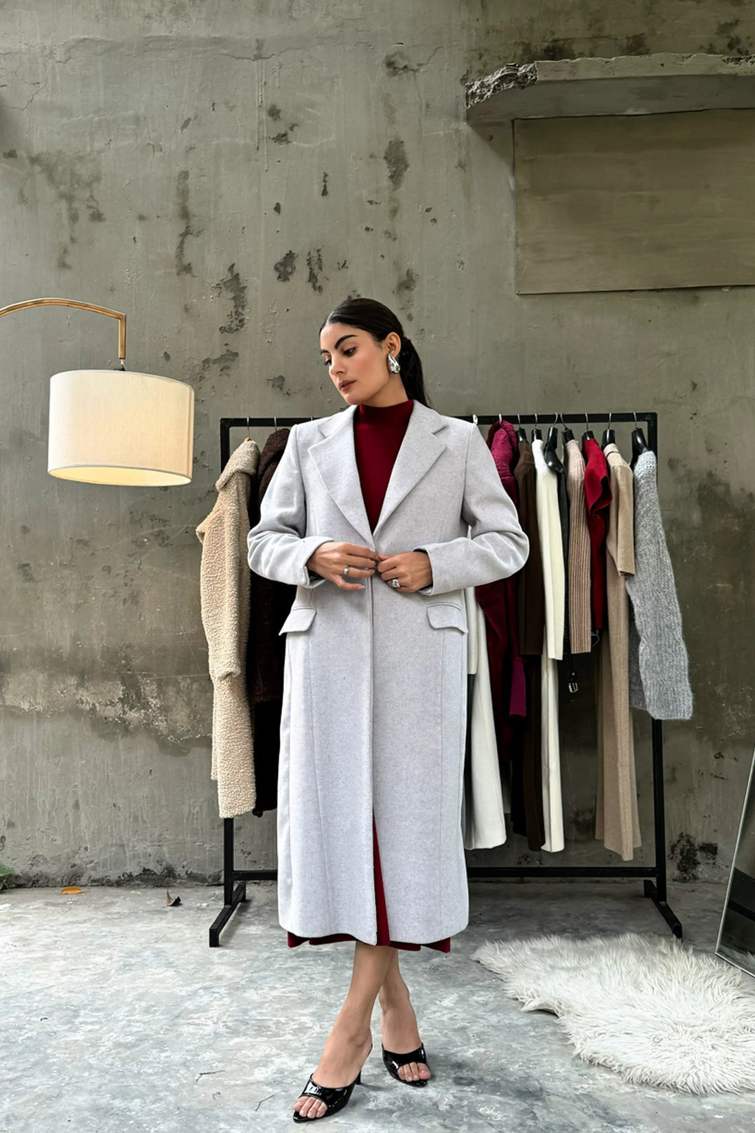 Levante Long Coat chalk Grey