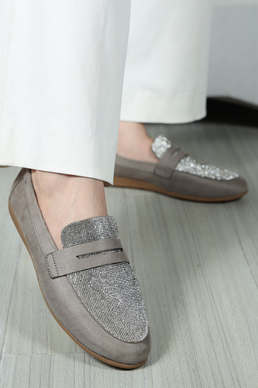 Bugatti Glitter Moccasin Grey