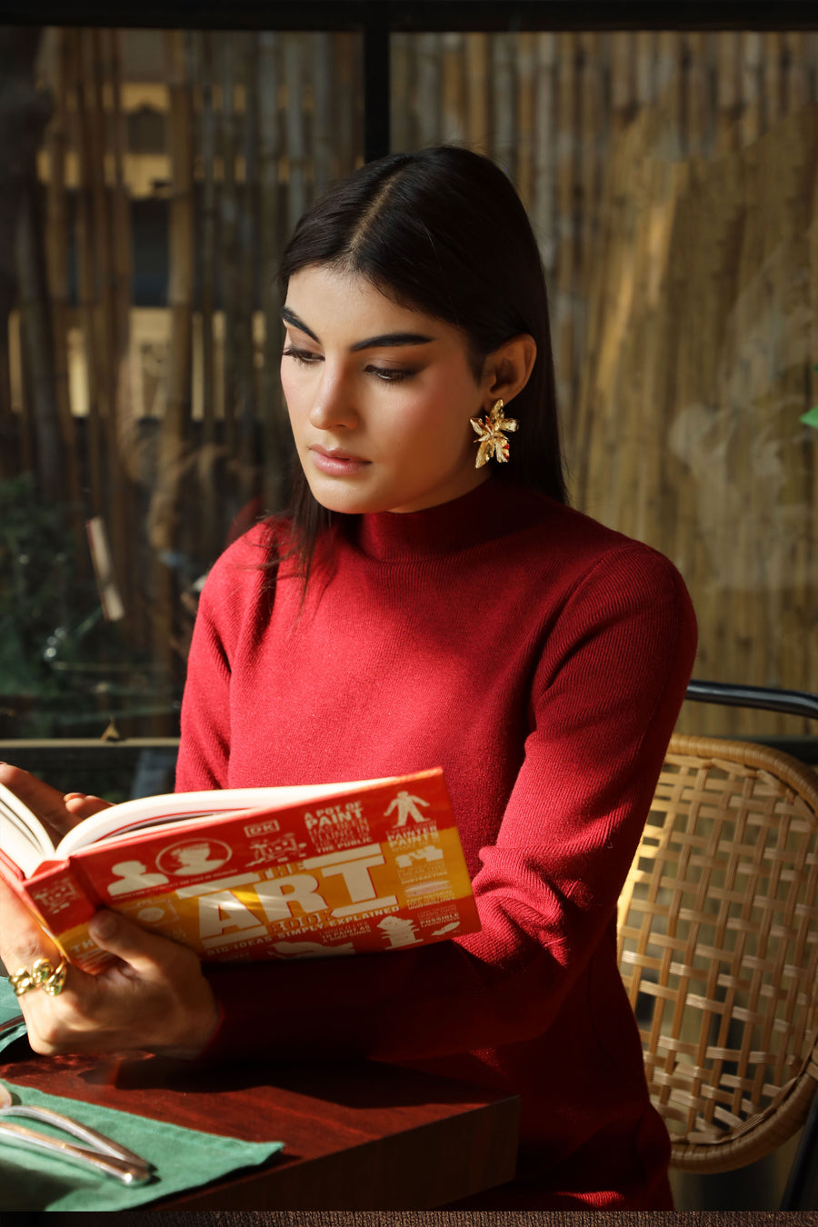 Frosted Mist Sweater Dress Red