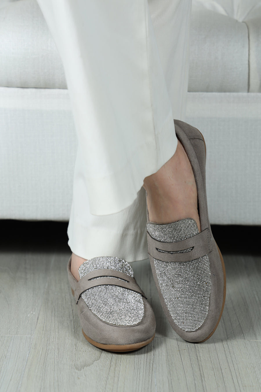 Bugatti Glitter Moccasin Grey