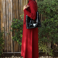 Frosted Mist Sweater Dress Red