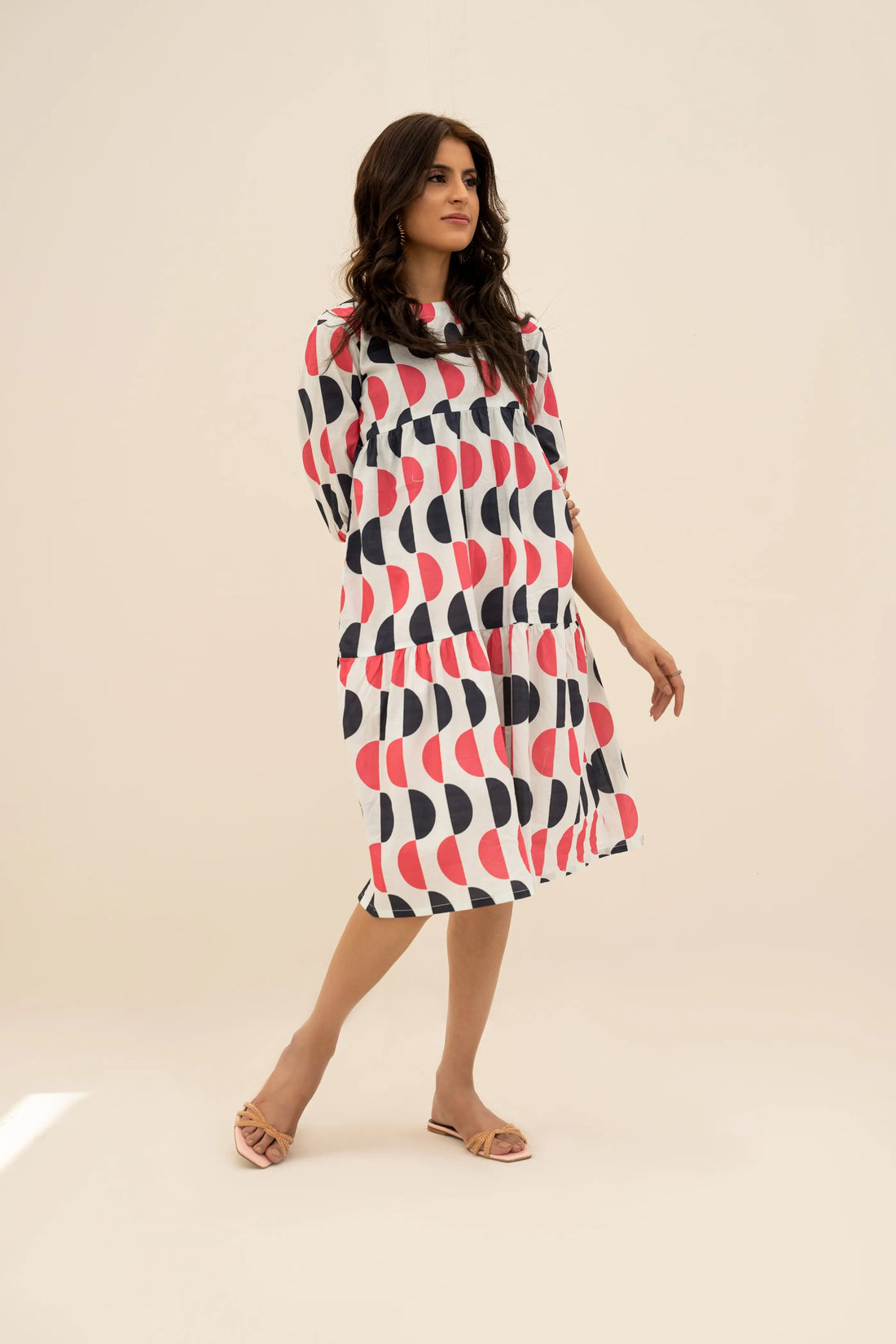 Half a circle Tiered dress