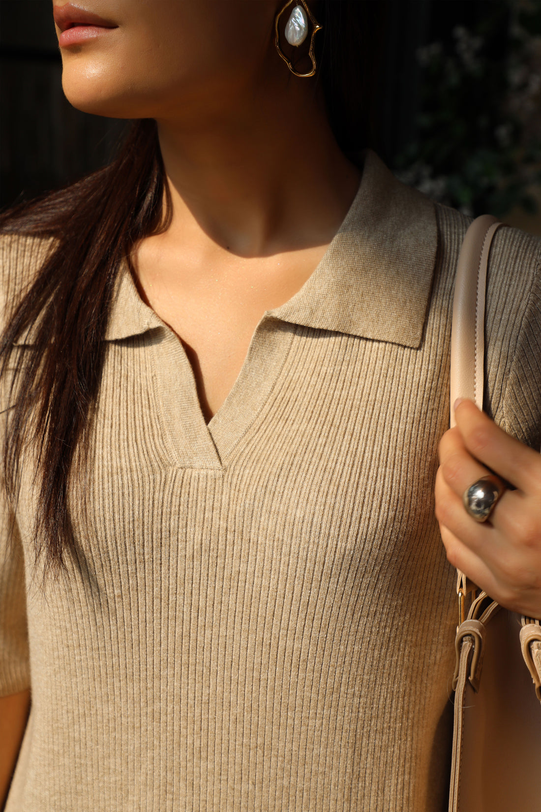 Rowan Sweater Dress Light Brown
