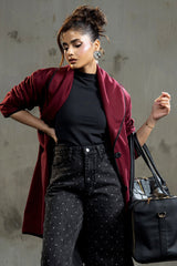 Melia Woolen Coat Cherry