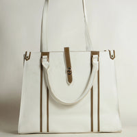 Tokyo Tote Bag White n Brown