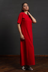 kaira long shirt dress Red