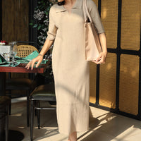 Rowan Sweater Dress Light Brown