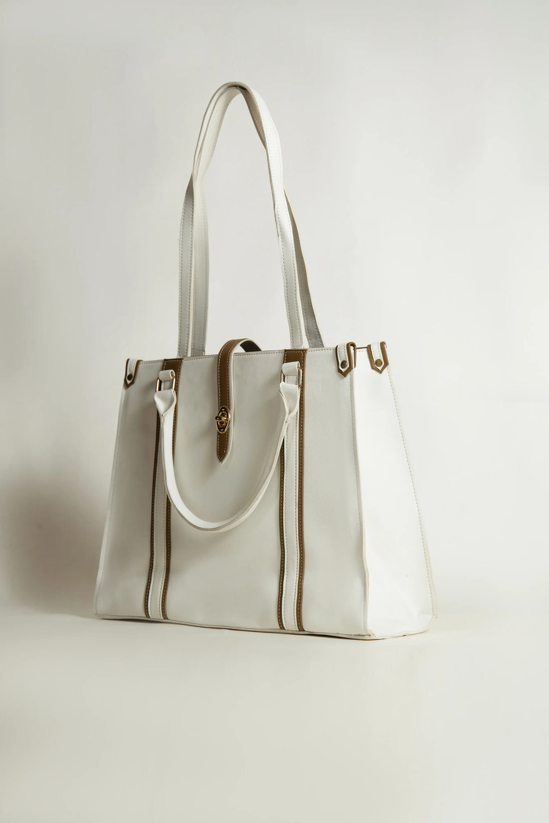 Tokyo Tote Bag White n Brown