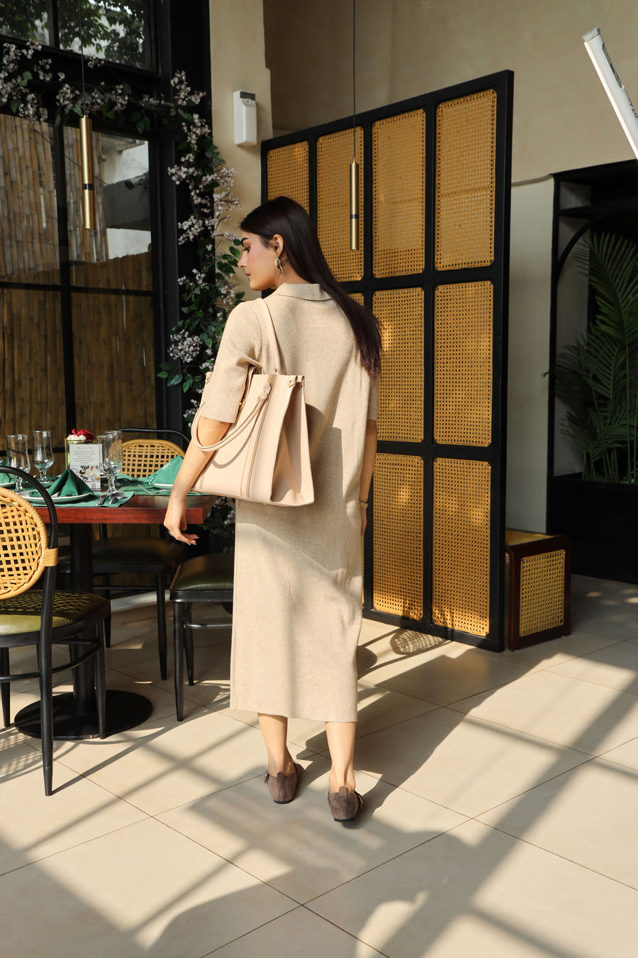 Rowan Sweater Dress Light Brown