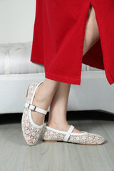 Garnet Mary Janes White