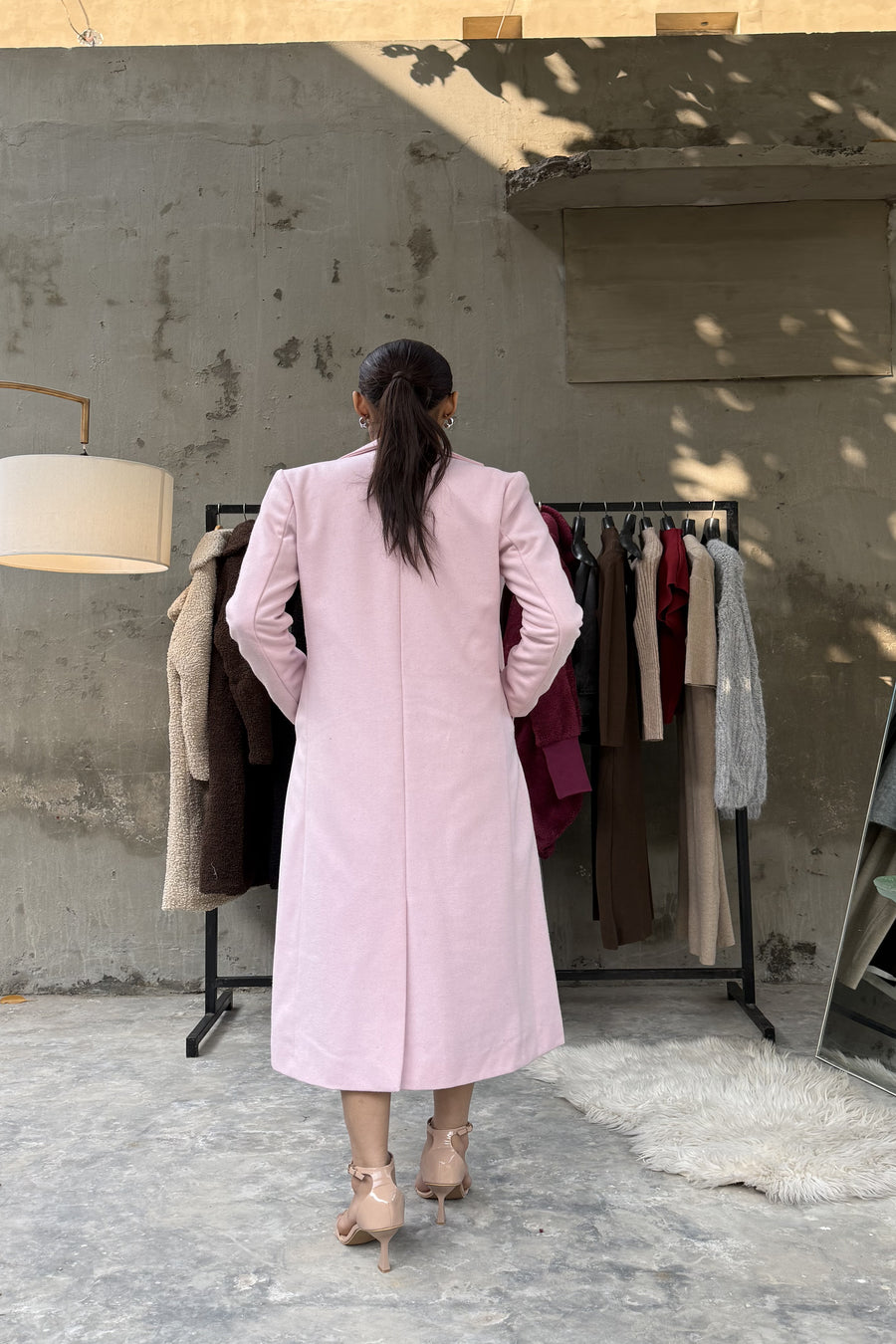 Chloe long coat pink