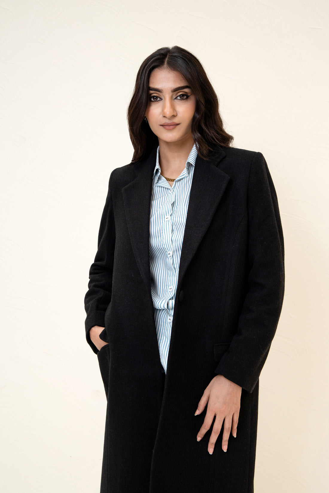 Amelie Long Coat  BLACK