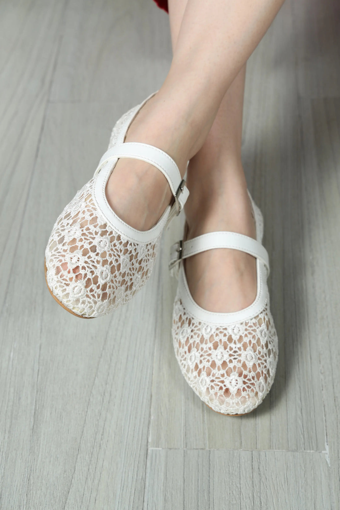 Garnet Mary Janes White