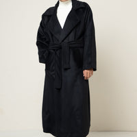 JUNO BELTED COAT- Featherwarm  (BLACK)