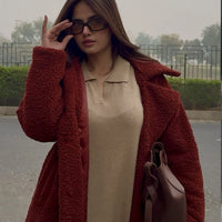 Vienna Teddy Coat Rust