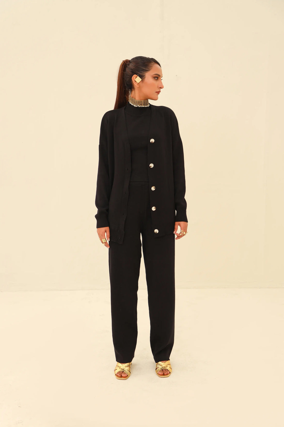 Montana 3pc Woolen Co-ord Set Black