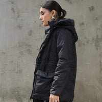 Alaska NEO Soft Puffer Jacket with Fur Hoodie Black