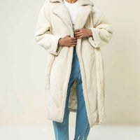 kris Teddy Coat White