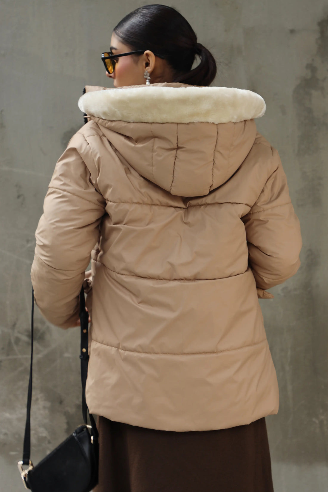 Alaska NEO Soft Puffer Jacket with Fur Hoodie (Tan)