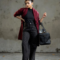 Melia Woolen Coat Cherry