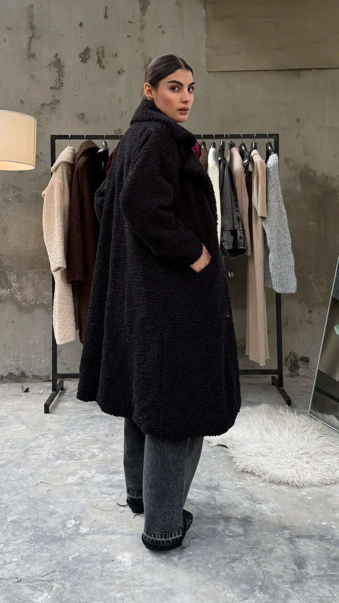 Vienna Teddy Coat Black