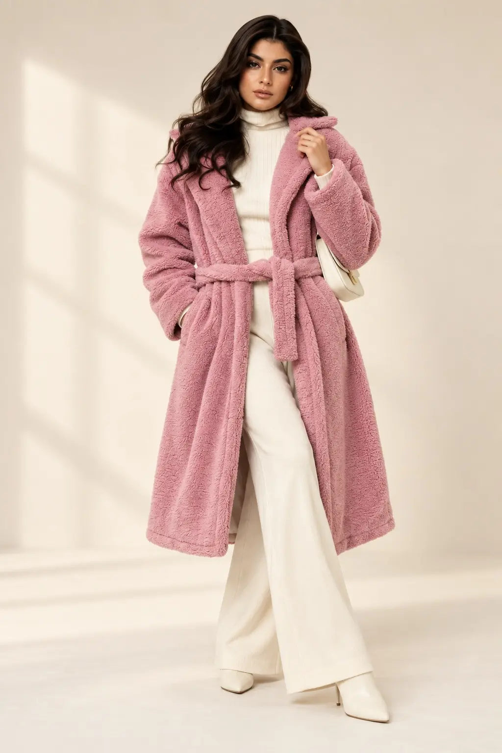 kris Teddy Coat Pink
