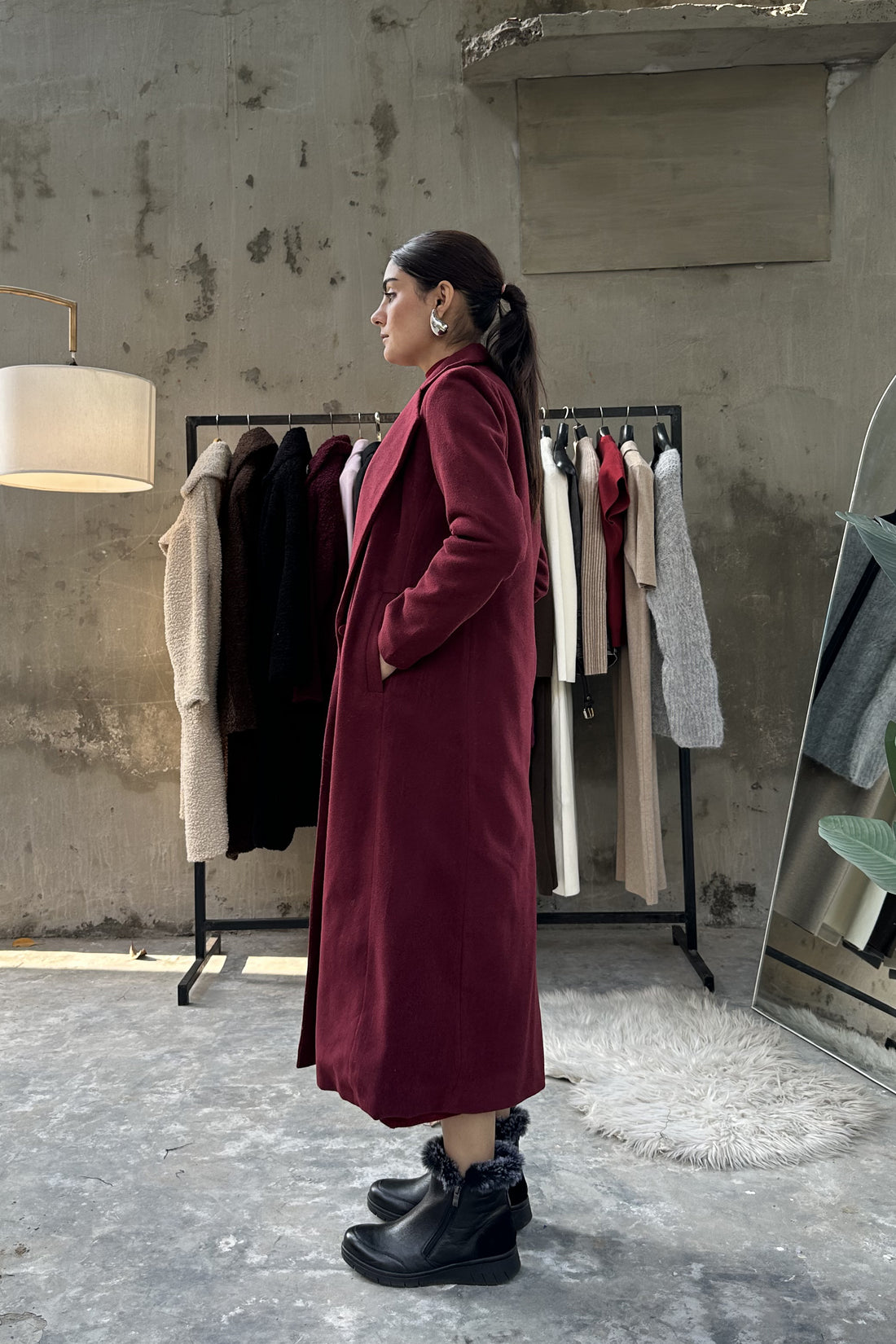 Chloe long coat Cherry