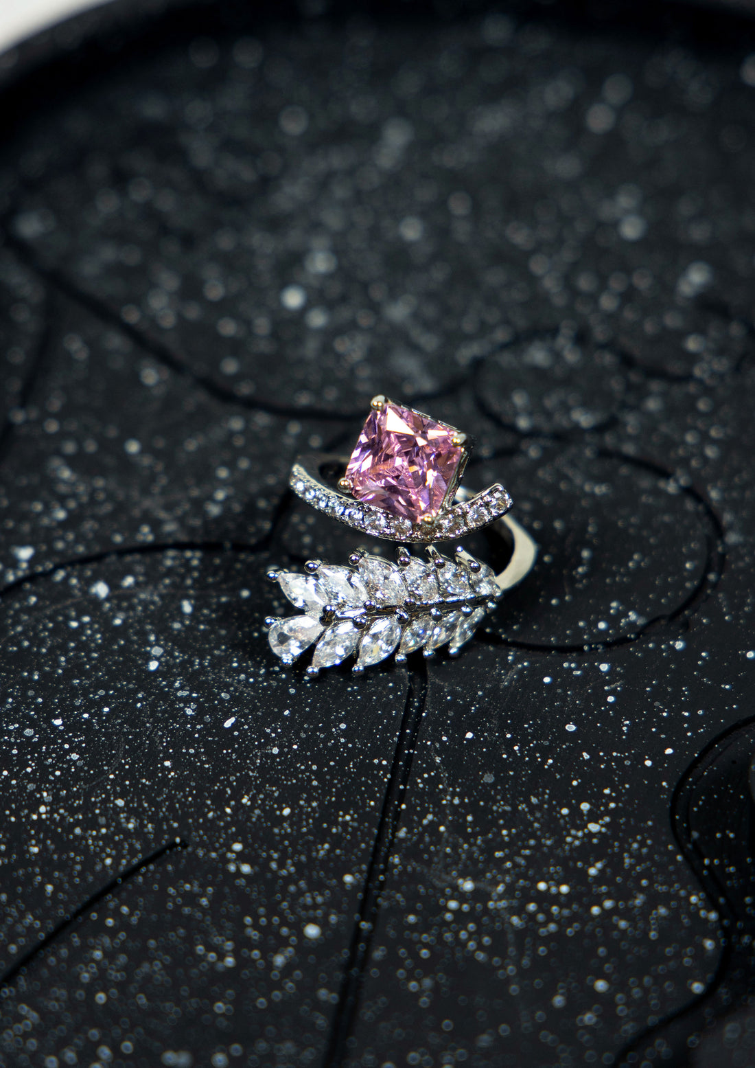 Frosted Fern Adjustable Ring