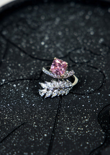 Frosted Fern Adjustable Ring