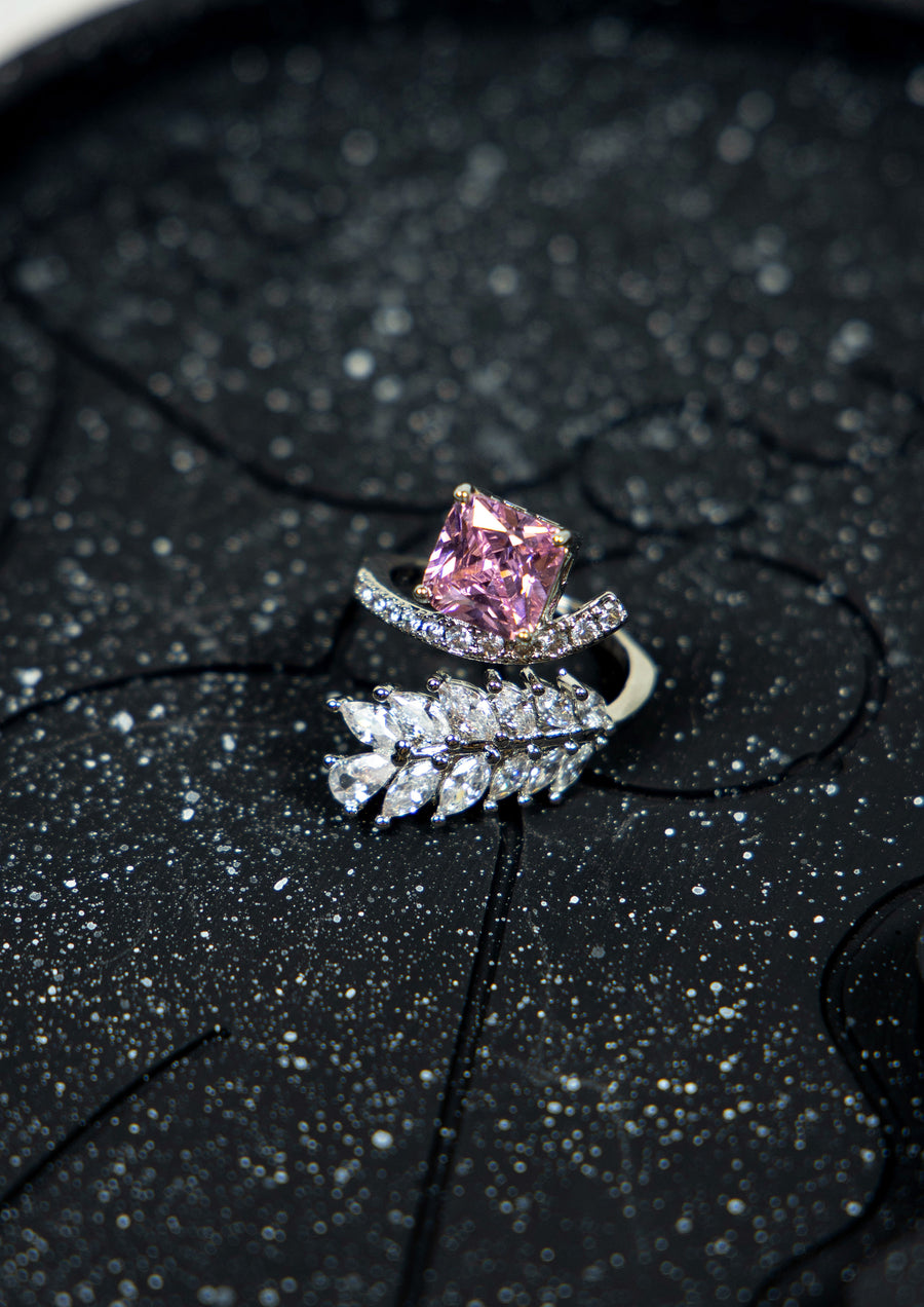 Frosted Fern Adjustable Ring
