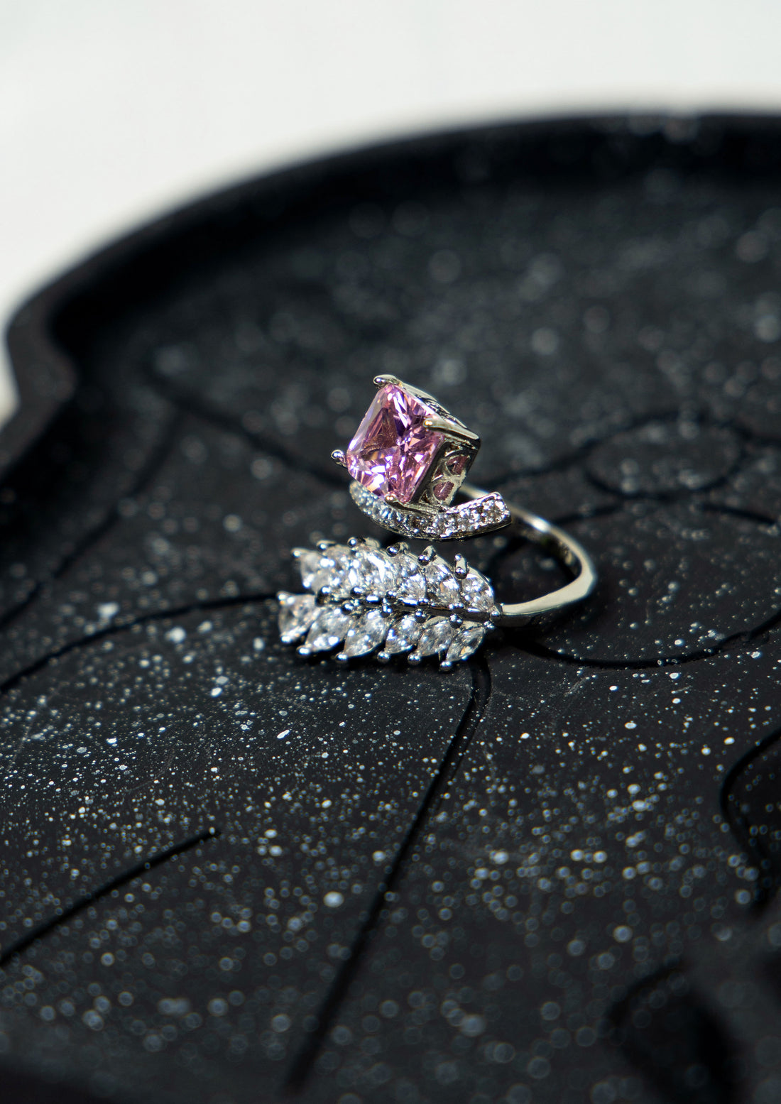Frosted Fern Adjustable Ring