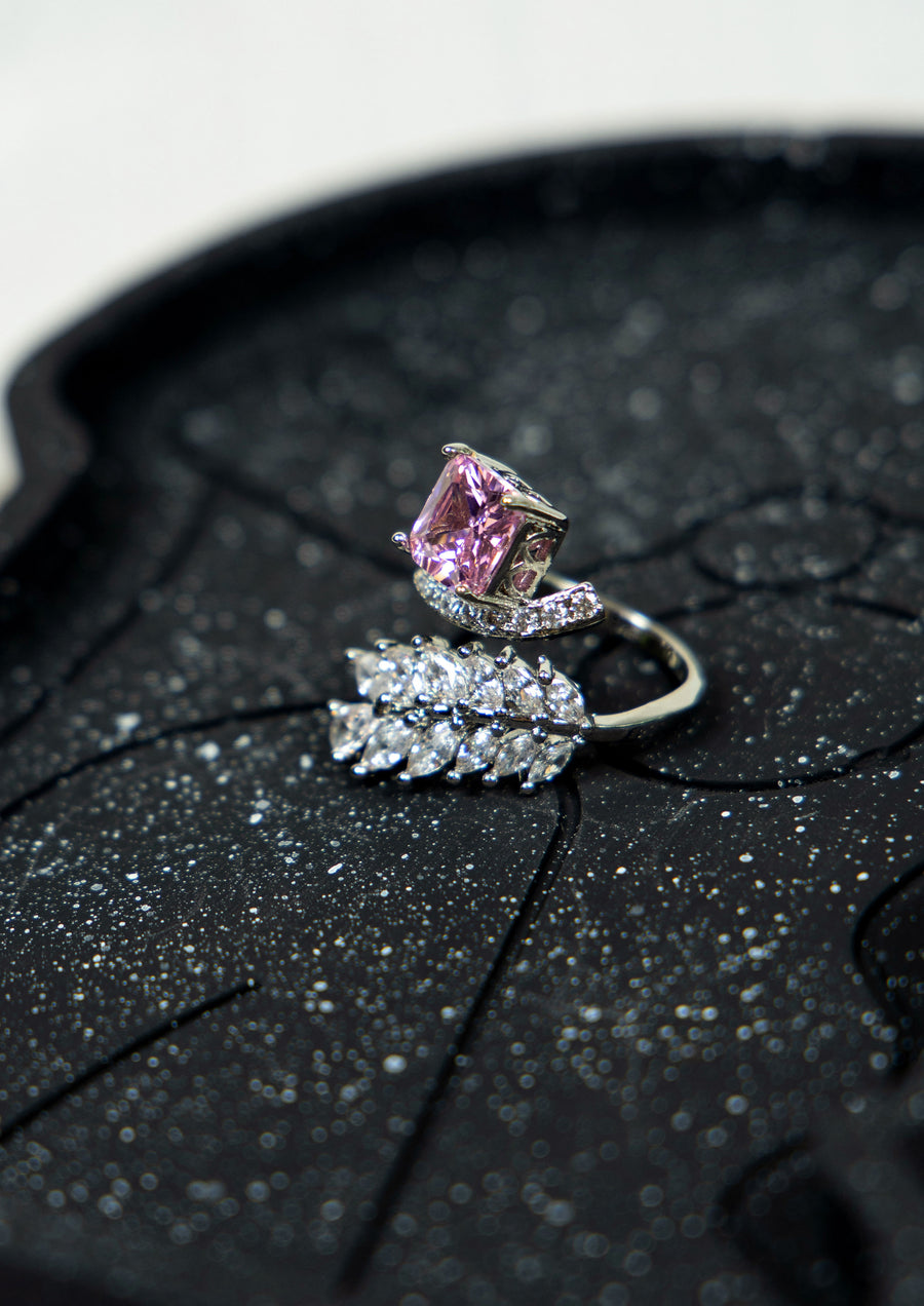 Frosted Fern Adjustable Ring