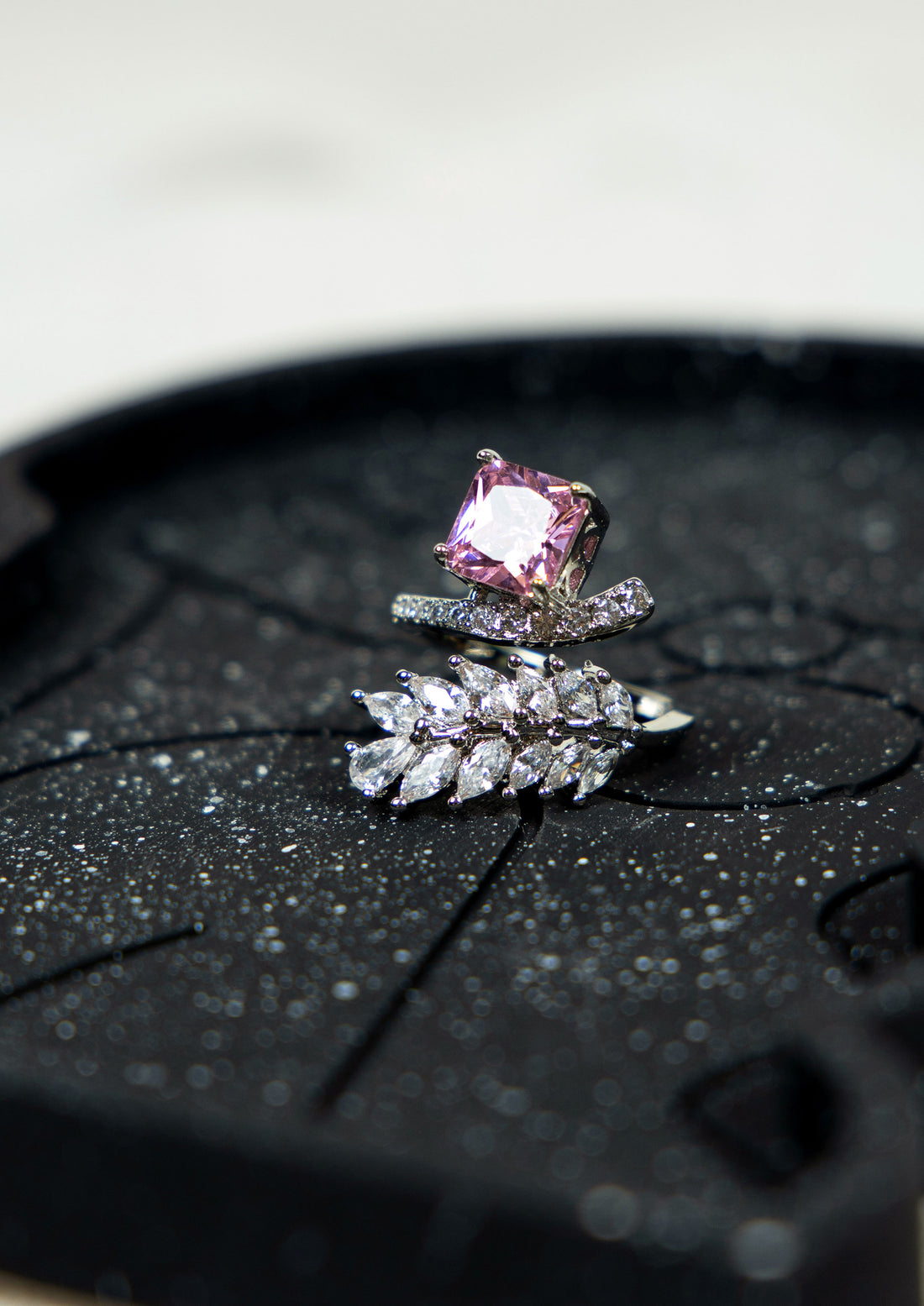 Frosted Fern Adjustable Ring