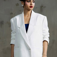 Boss Babe Oversized Blazer White