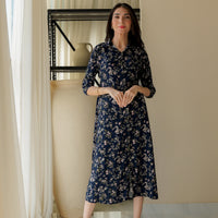 Ritz Long Printed Dress Blue