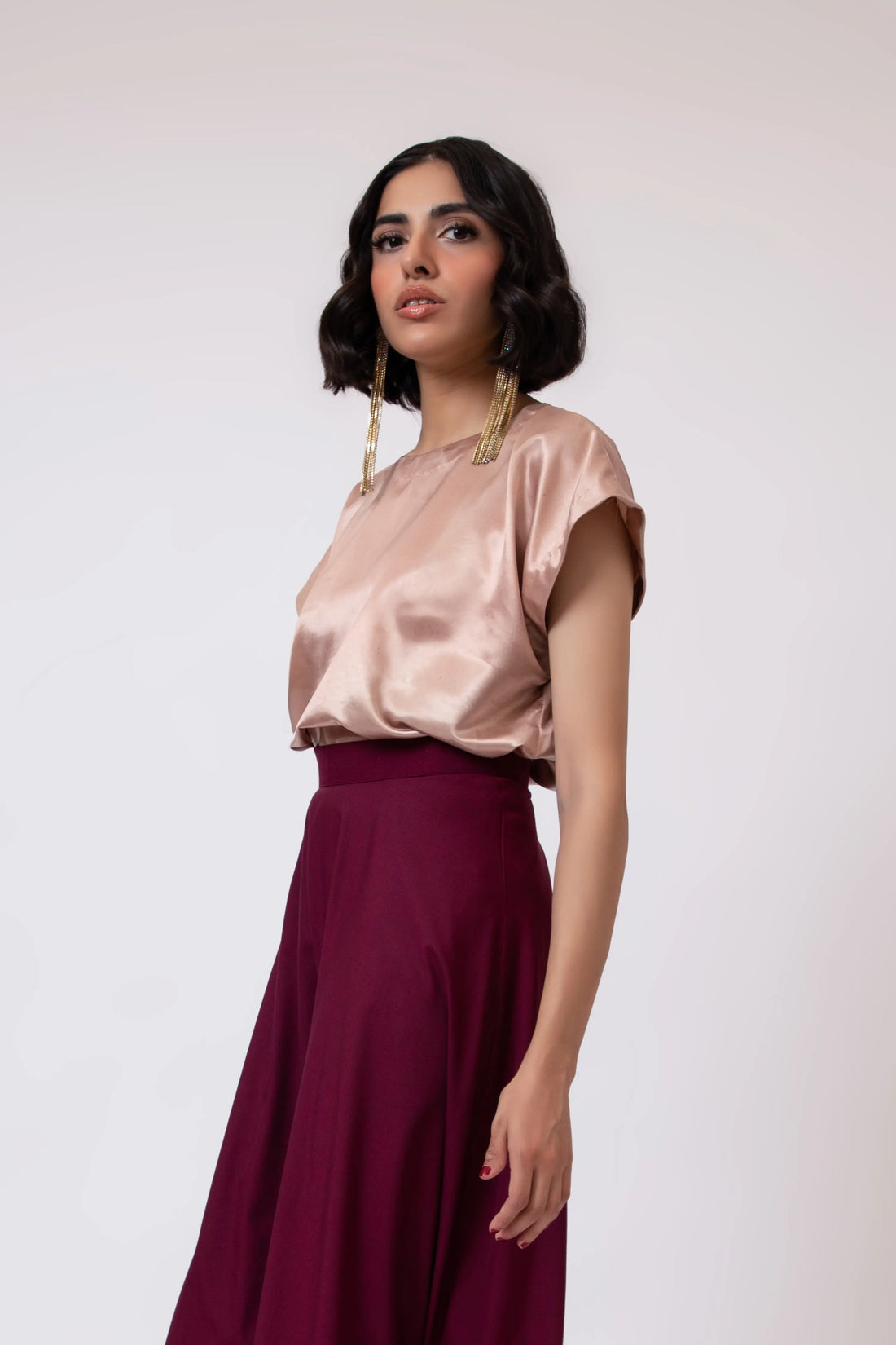 Zinnia Satin Blouse Champagne