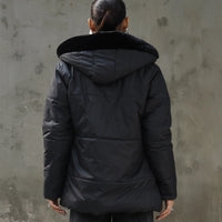 Alaska NEO Soft Puffer Jacket with Fur Hoodie Black
