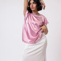 Zinnia Satin Blouse Pink
