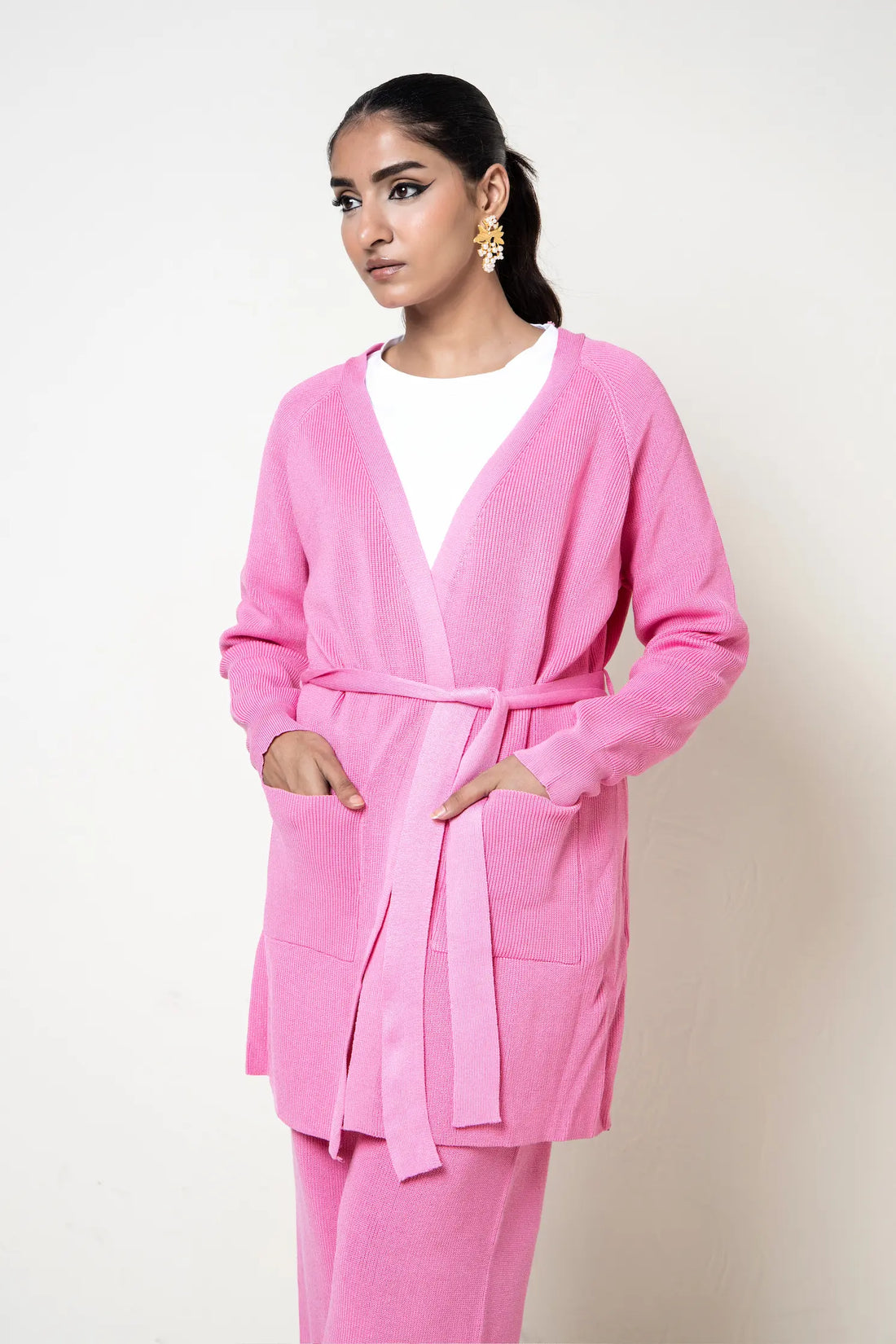 Minnesota Two pc Woolen Co-ord Set Pink