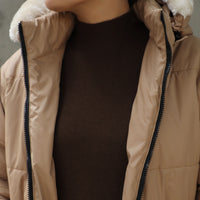 Alaska NEO Soft Puffer Jacket with Fur Hoodie (Tan)