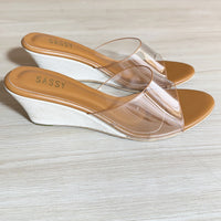 Saint Tropez wedge heel coffee