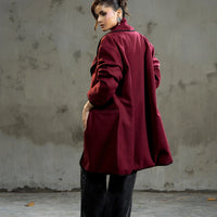 Melia Woolen Coat Cherry